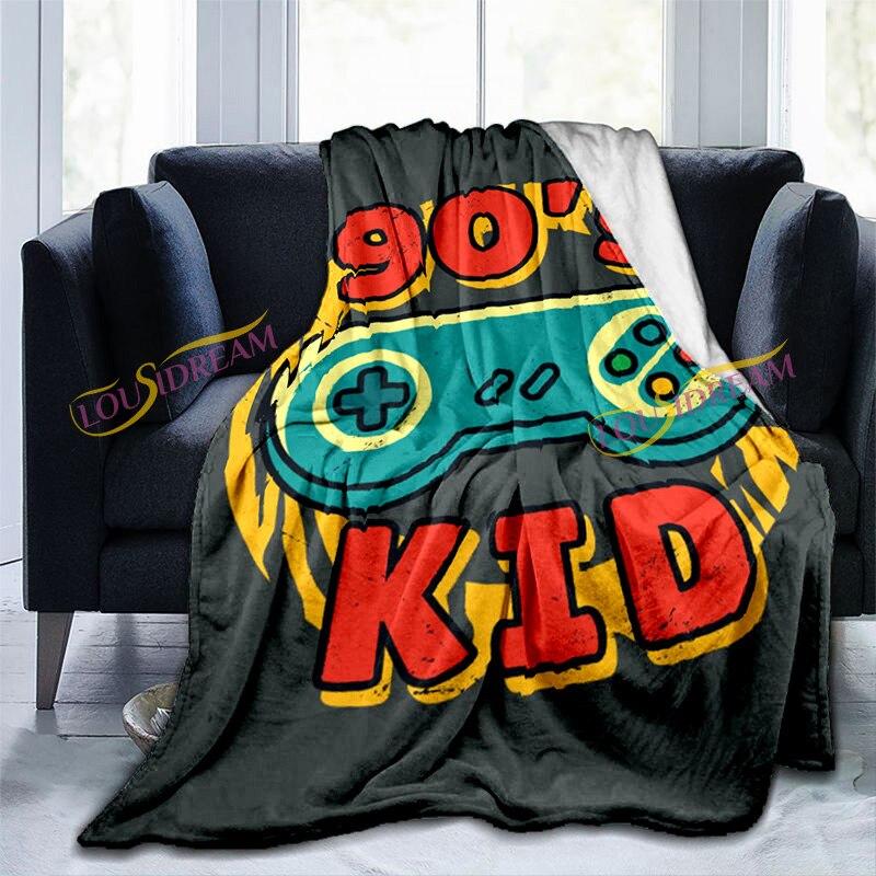 Классическое одеяло для игры в пинбол, классическое тренировочное ретро-игровое одеяло с героями мультфильмов, супер плюшевое декоративное одеяло для гостиной, игровой комнаты, офиса
