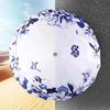 New 16-Rib Windproof Umbrella UPF50+ Sun & Rain Protection, Chinoiserie Series Design with Handcrafted Wood Handle & Flor