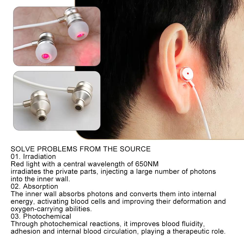 650nm Red Light Ear Care Device - Portable LLLT Technology for Ear Canal Wellness Support