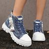 Fashion Plus Size 2025 Shoes Female High Top Women's Vulcanize Shoes Outdoor Women Sneakers Platform Daily Denim Ladies Casual Shoes