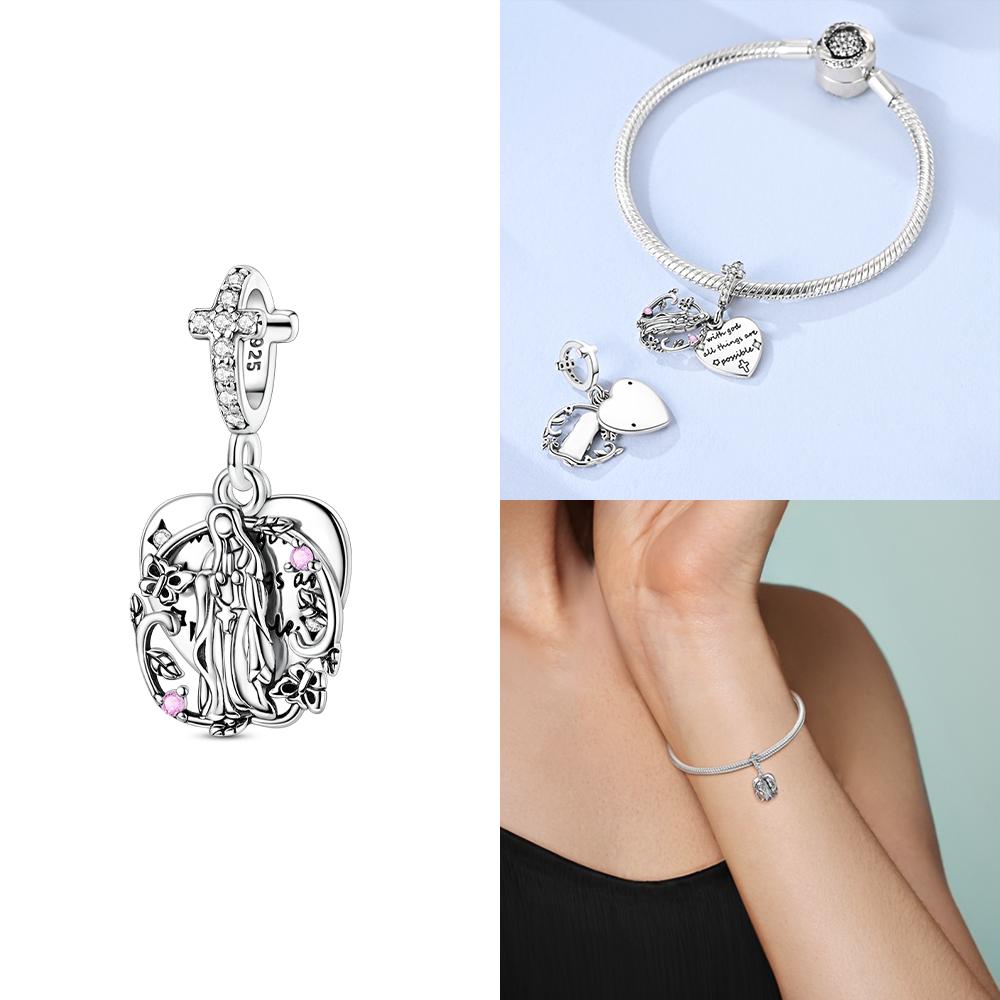 Девушка Оригинальный Лазурный Циркон Лист Кулон Платье Ожерелье Бусины Подходит Браслет Шармы Металлический Аксессуар Изготовление Сделайте свой собственный Аксессуар Подарок Элегантная Мода