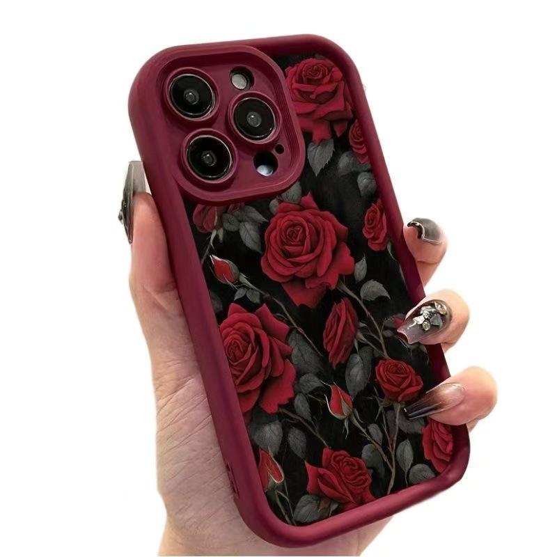 Чехол для iPhone 17/17ProMax/16/15/14Pro/13/12 с красной розой