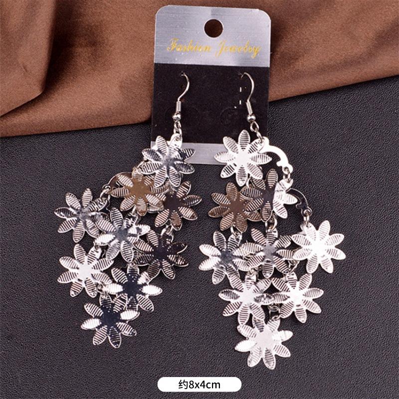 Модные преувеличенные нишевые темпераментные серьги с бахромой, ретро, личностные, универсальные серьги с пайетками, женские длинные украшения для ушей