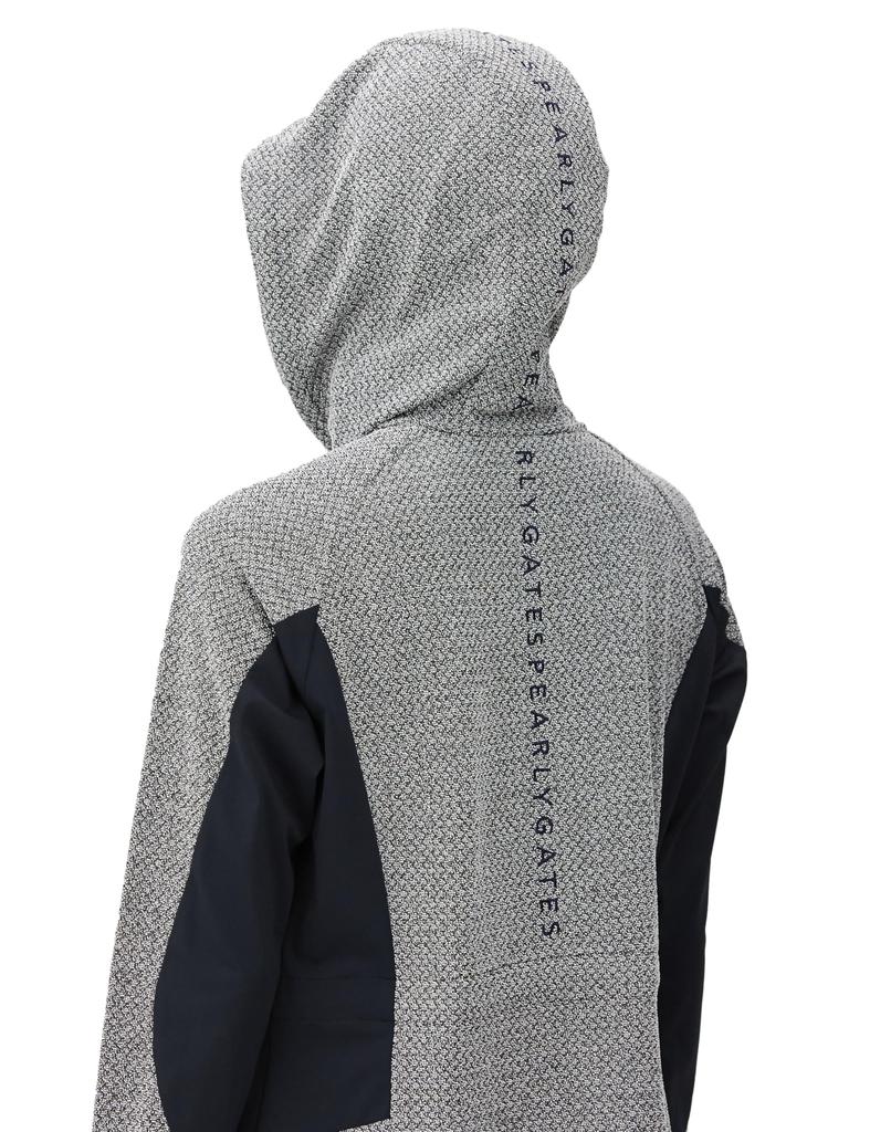 Платье с капюшоном с длинным рукавом, жаккард ромбовидной вязки x темно-синий 1 [Pearly Gates] Женское / 055-3224006 030_Белый [M]