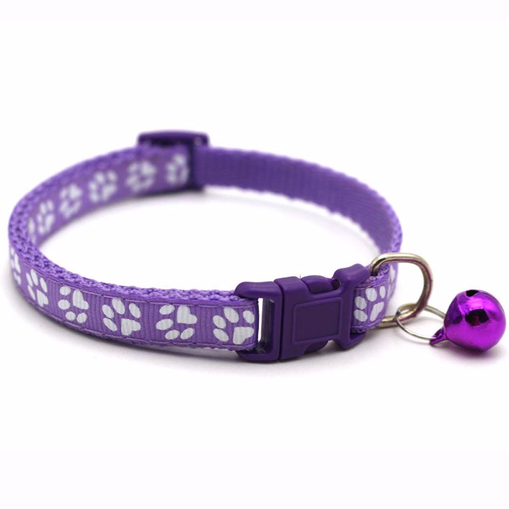 For Puppy Kitten With Bell Cat Paw Print Grooming Accessories Pet Collar Pet Supplies Cat Necklace