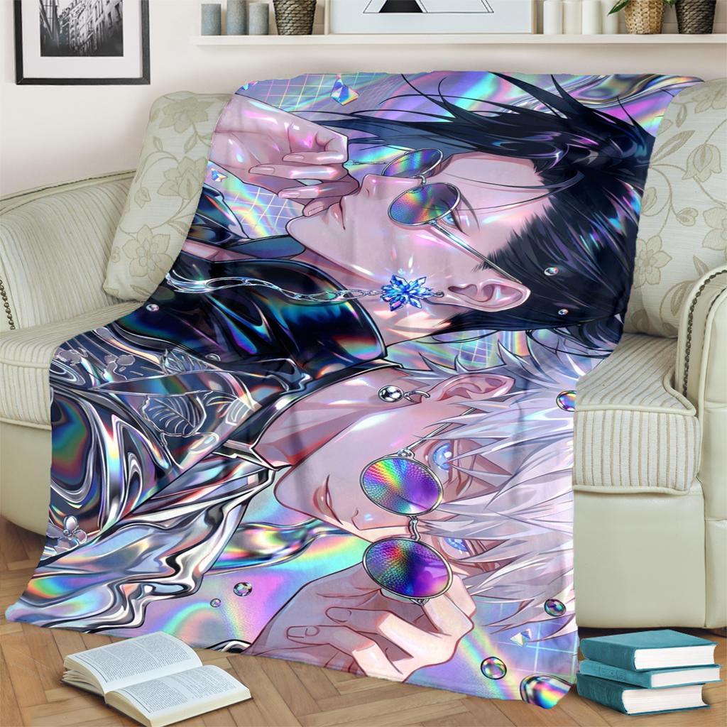 Soft Warm Jujutsu Kaisen Flannel Blanket for Bedrooms, Sofas, Beds, Chairs, Picnics and Travel