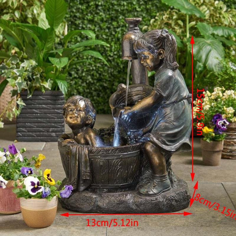 Внутренний/наружный фонтан Статуя Садовая скульптура из смолы Художественное оформление двора