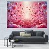 2D flat  1 vibrant heart-shaped theme polyester photography background - Valentine's Day  birthday and anniversary
