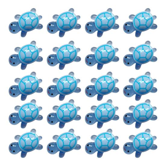 20 шт. Миниатюрная светящаяся фигурка черепахи, светящаяся в темноте, маленькая красочная модель черепахи, миниатюрная статуэтка животного из смолы, украшение, сувениры для вечеринки