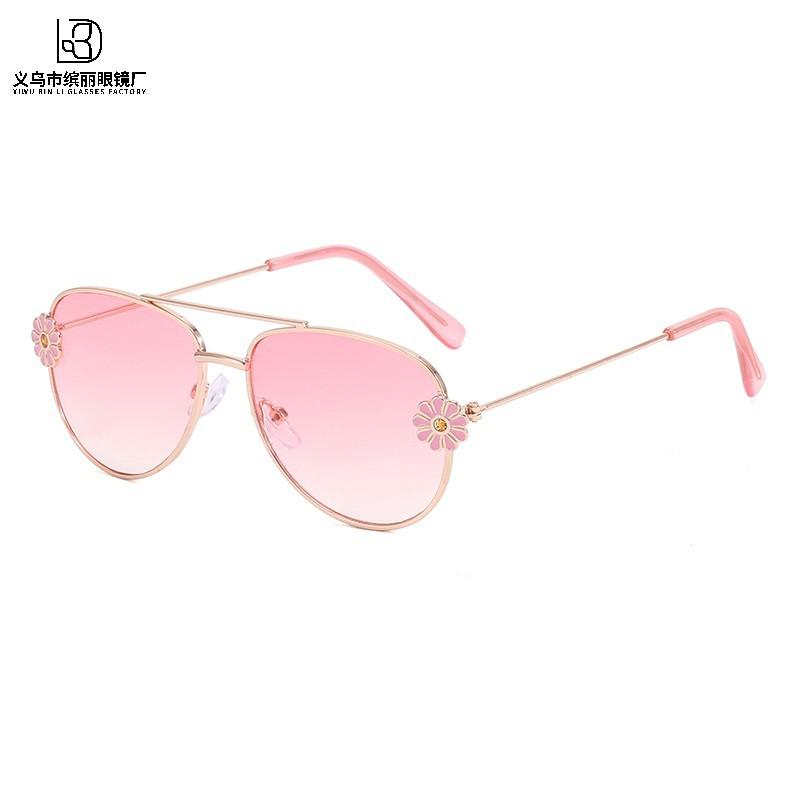 Детские солнцезащитные очки Милые маленькие ромашки Цветок Детские солнцезащитные очки Мальчики и девочки носят вогнутые очки во время путешествий