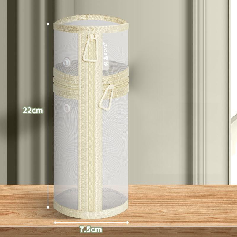 Портативная сетчатая сумка для хранения кистей для макияжа двойного назначения, большая вместимость, стоячий мешочек, удобный для путешествий, простой чехол-держатель для кистей