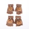 Cartoon Capybara Plush Gloves Children Winter Warm Flip-Top Half-Finger Gloves Thickened Coldproof Boys Girls Christmas Gift