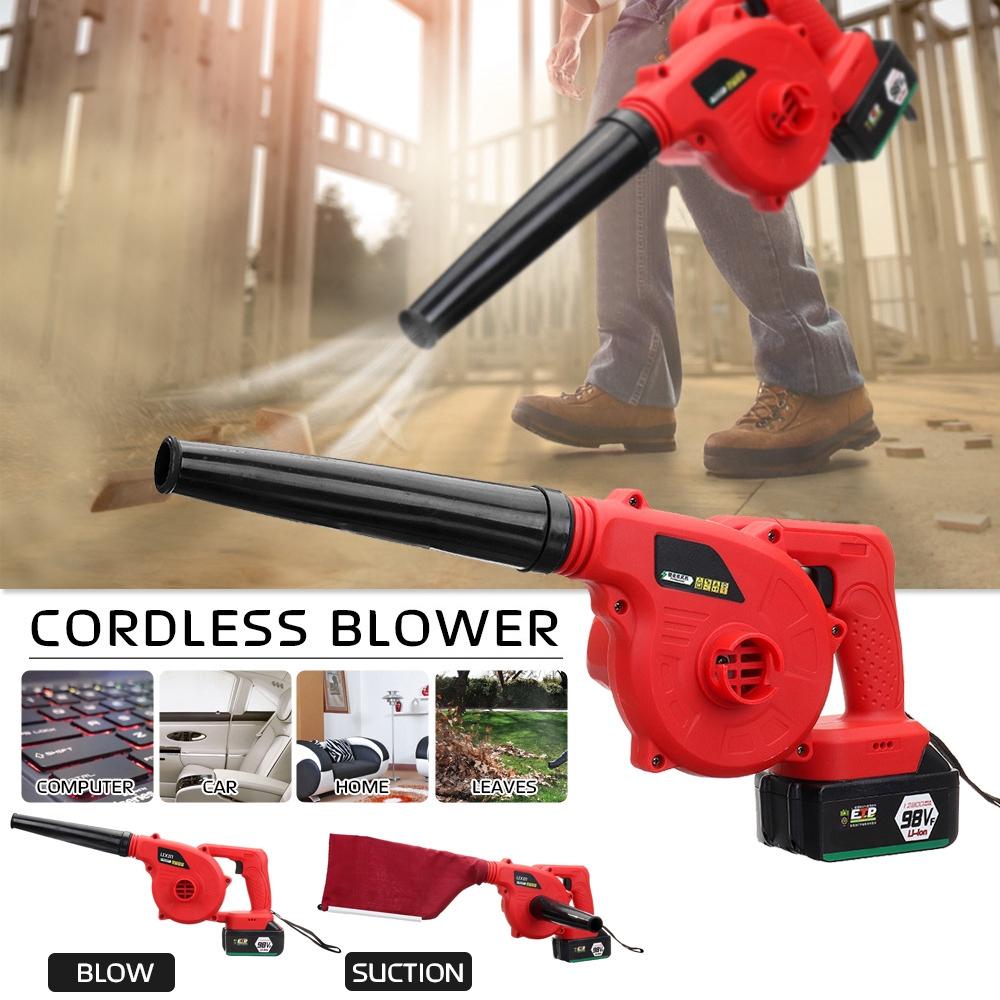 Handheld Cordless Leaf Air Blower Electric Hair Dryer Dust Sweeper Vacuums 12800mAh Li-ion Battery 220V