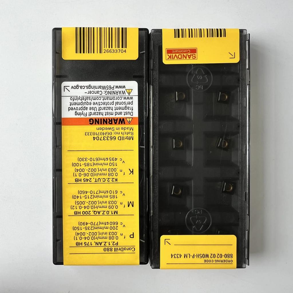 Original Sandvik / 880-0202W05H-P-LM 4334 / CNC Lathe Carbide Blade 10 Pcs