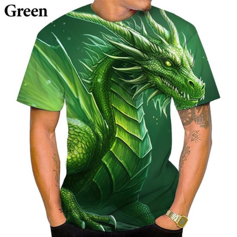 Футболки с принтом Summer Dragon 3D для мужчин, модные, индивидуальные, крутые мужские футболки