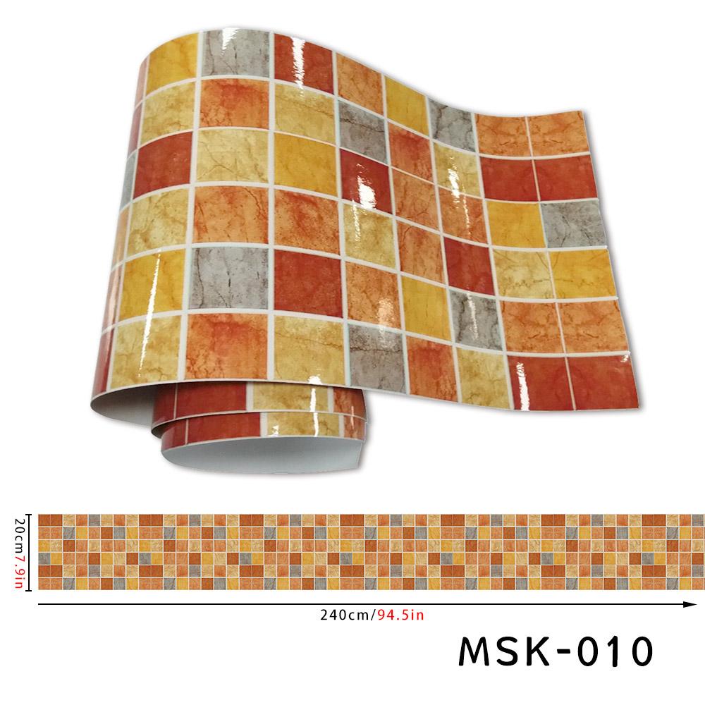 Красочные мозаичные наклейки на настенную плитку и самоклеящиеся съемные наклейки на плитку для ванной комнаты и кухни, водонепроницаемая мозаичная декоративная наклейка в рулоне 20*240 см