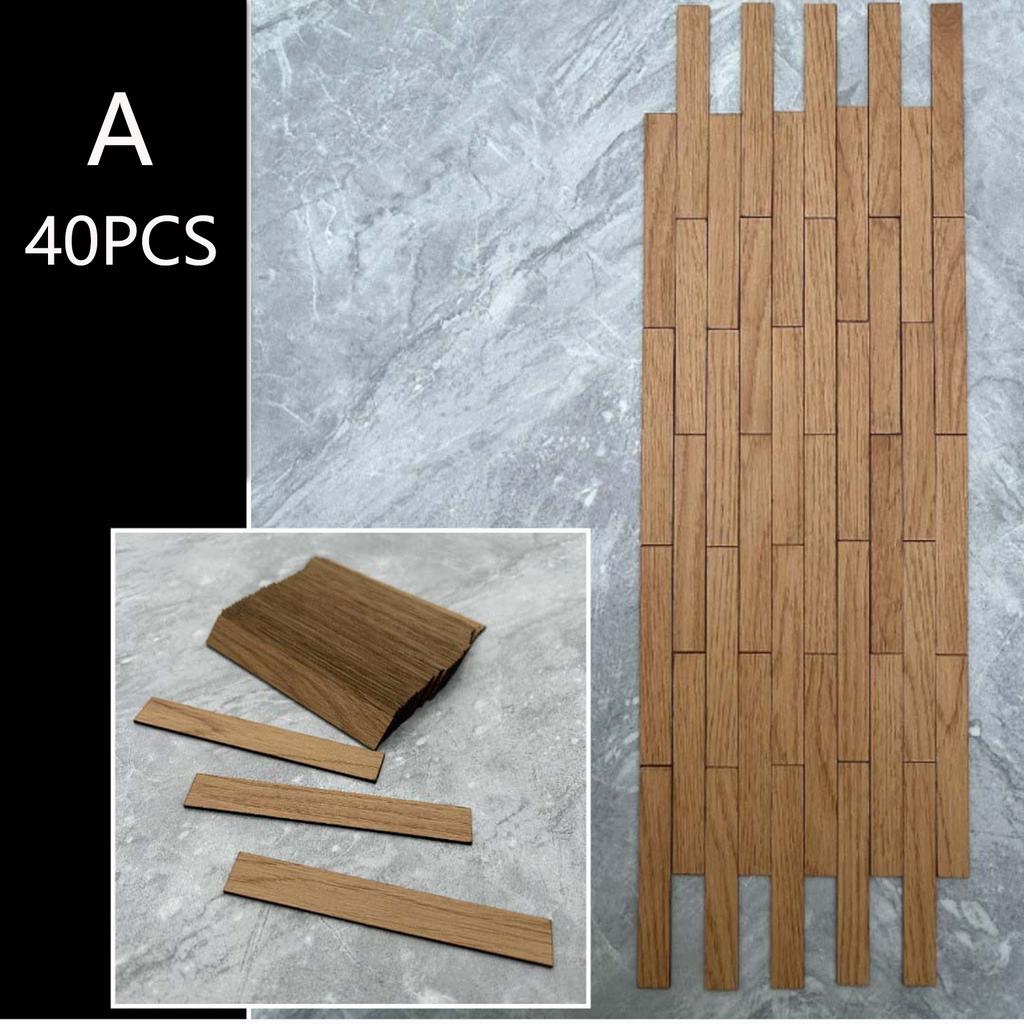 40 шт. Пол для кукольного домика Миниатюрный имитация деревянного пола Мини-планки для пола Плитка для пола 1:12 Предметов мебели и декора для кукольного домика