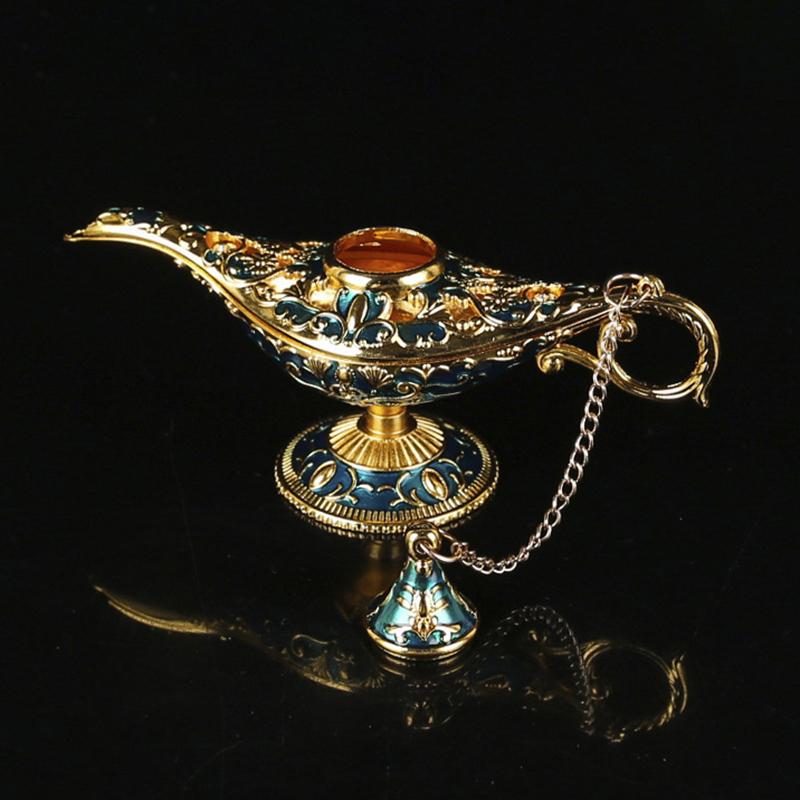 Лампа Аладдина Настольное украшение Металлические поделки Лампа Бога Лампа желаний Винтажный домашний декор Праздничный подарок