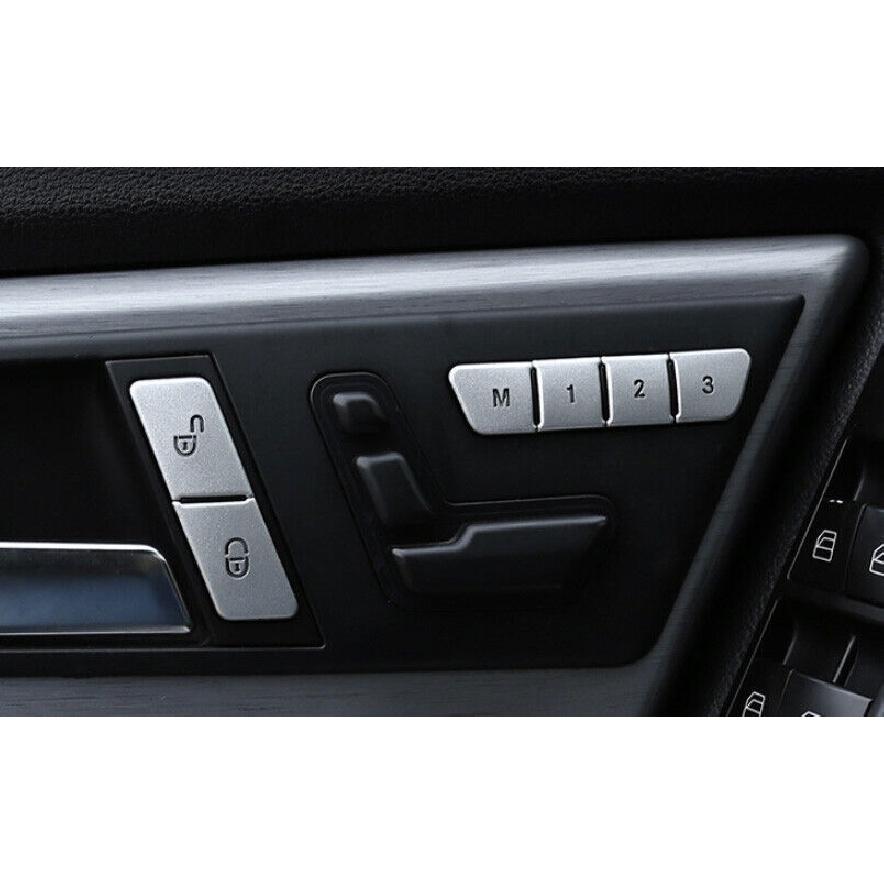Seat Memory Button Switch Sticker For Mercedes-Benz GLK 2009-15 Silver Aluminum