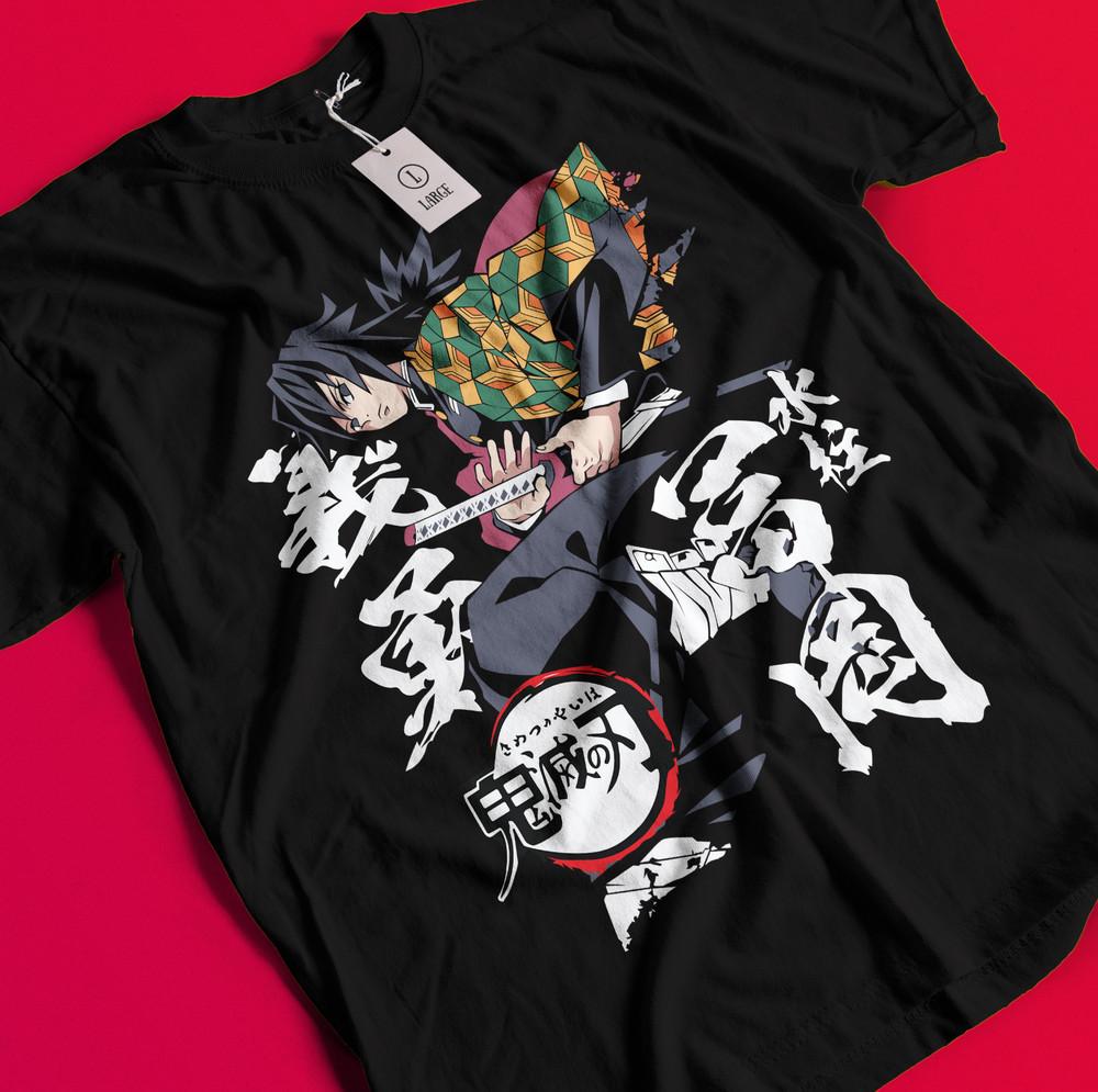 Demon Slayer Shirt Tomioka Giyu Tshirt Tanjiro T-Shirt Muzan Doma Kokushibo Tee BB355