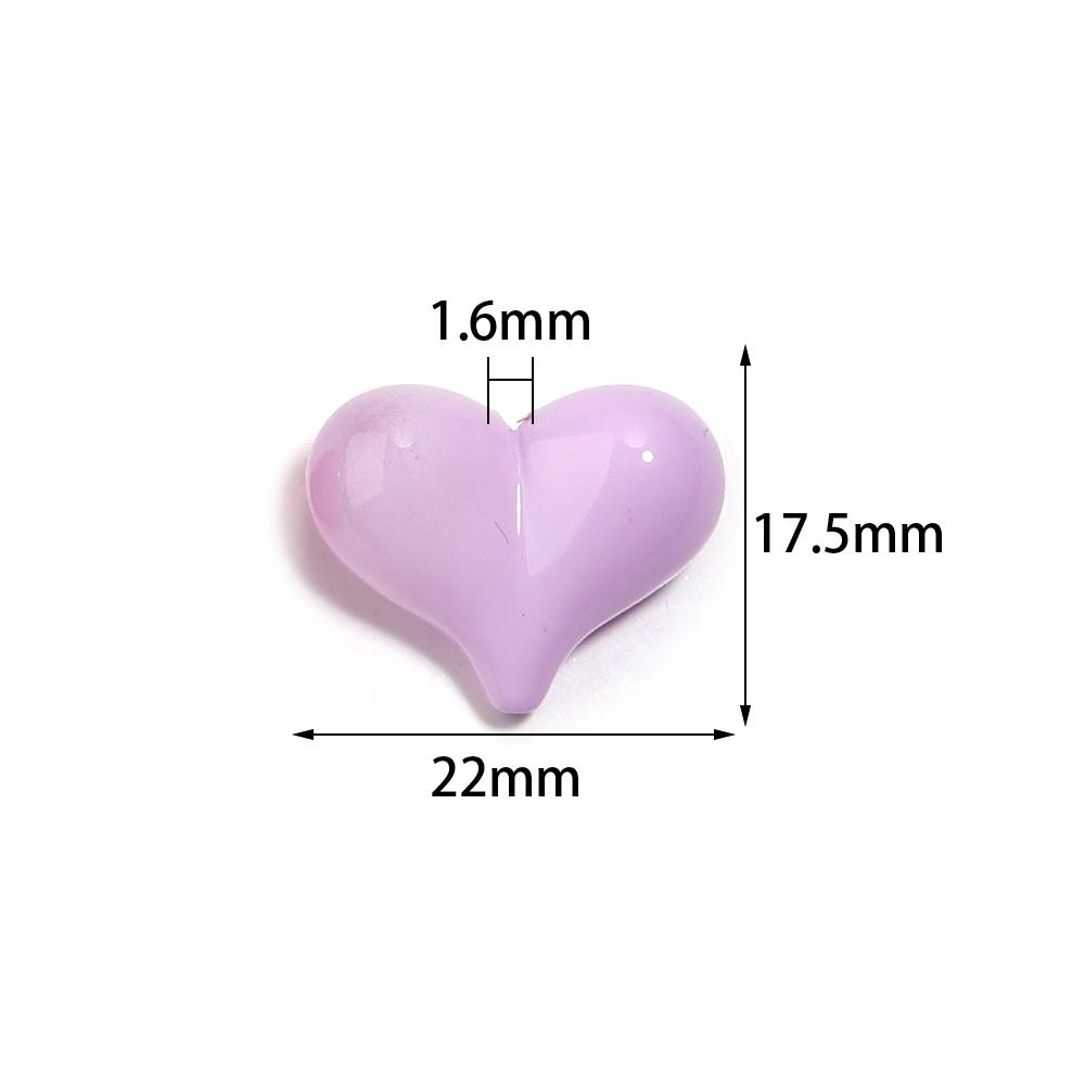 5pcs/lot Colorful Glitter Heart Shape Beads Big Hole Loose Spacer Acrylic Beads For DIY Charms Bracelet Phone Chains Accessories