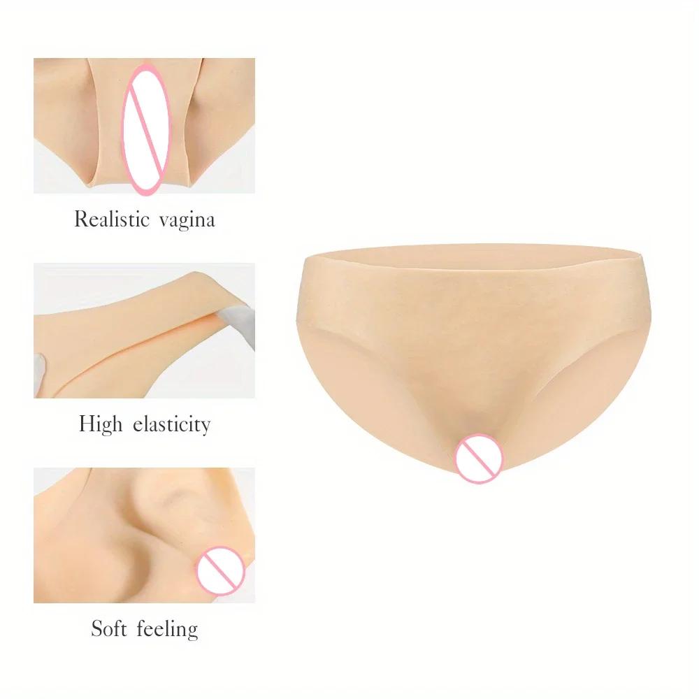 KOOMIHO Crossdresser Silicone Pants Penetratable Vagina Briefs Men Thong Be Feminine Transgender Shemale Drag Queen Cosplay