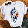 Women Black T Shirt Watercolor Dreamcatcher Printed Tops Tee Female Casual Tops Ladies Fashion T-shirt Woman Tops Tee Clothe