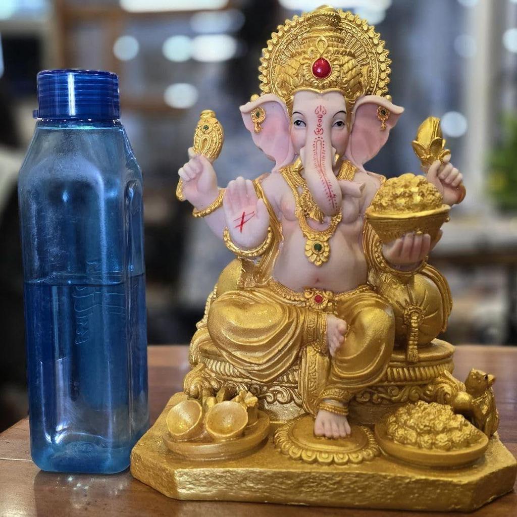 1 Piece Premium Decorative Lord Ganesha Statue & Idols for Home, Office, and Pooja for Festivals, Weddings, and Special Occasions(Poly Resin)
