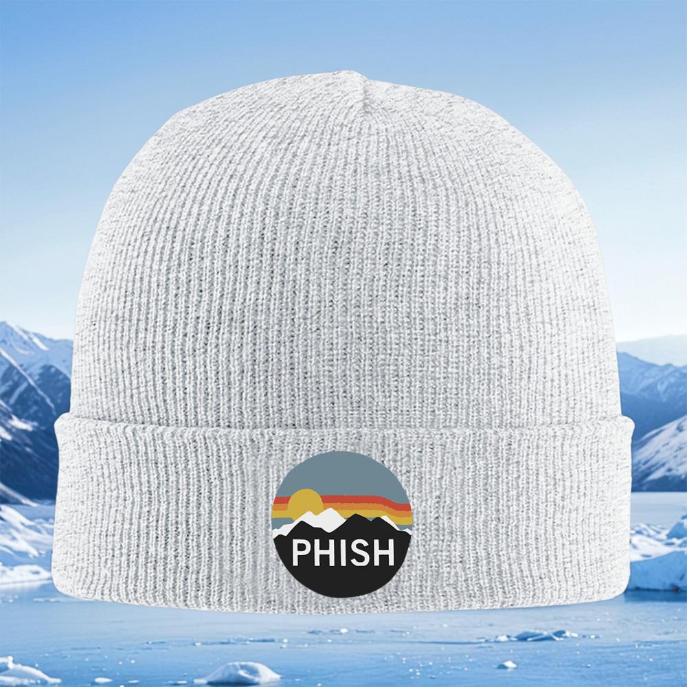 Горы закат небо PHISH слова черный фон Мужчины Женщины Унисекс Вязаная шапка бини Шапка-колпак Зимняя Термотеплая Рождество