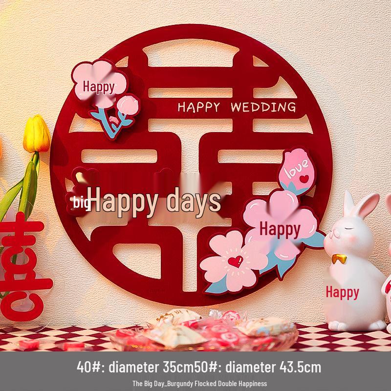 3D Double Happiness Sticker for Wedding Room & Bedroom Decoration