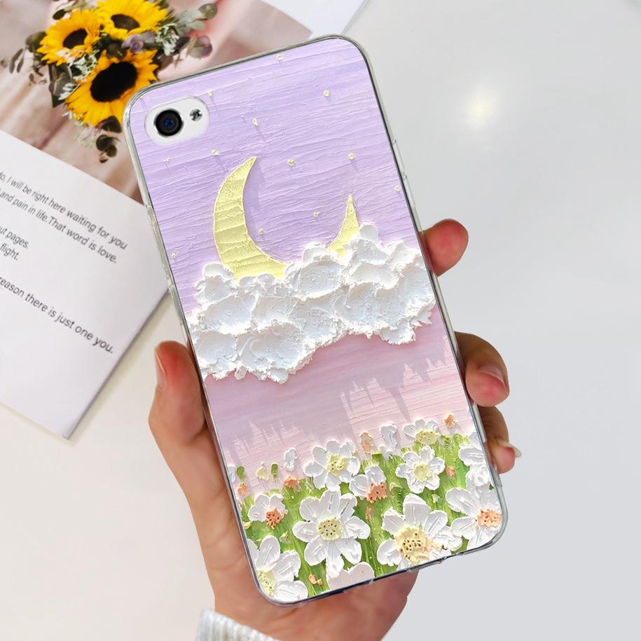 For Apple iPhone 4 Case Popular Flower Astronaut Clear Funda Soft Silicone Cover For iPhone 4s 4 s Bumper for iPhone4 Coque Capa