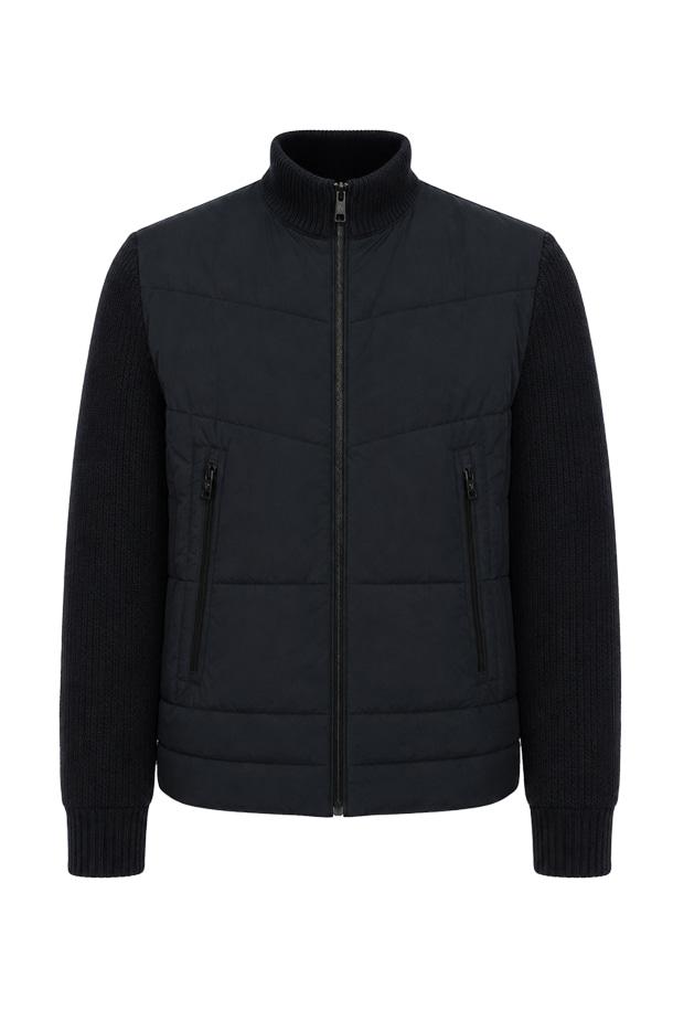 RENOMAHOMME Wool Blend Knit Padded Sleeve Jumper Navy Rogmbu05A