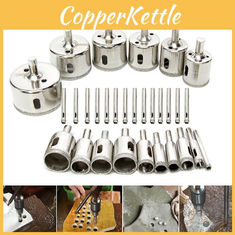 Высококачественный набор из 30 алмазных коронок для легкого сверления стекла