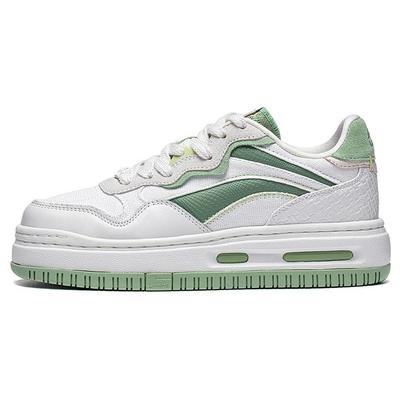 Кроссовки женские Li Ning Future C1 Fabric Leather Non-Slip Low-Top Sneakers White Green AGCT120-3