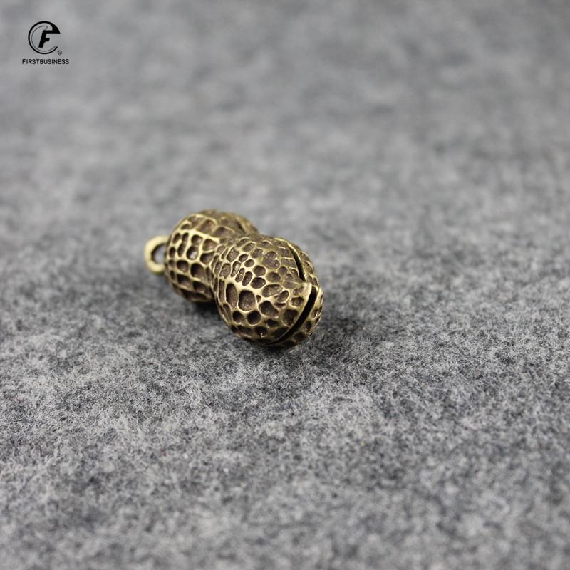 Сплошная латунная колокольчик-арахис Украшения Медные фигурки Фэн-шуй Настольное украшение Домашний декор Аксессуары Брелок Подвеска подарки