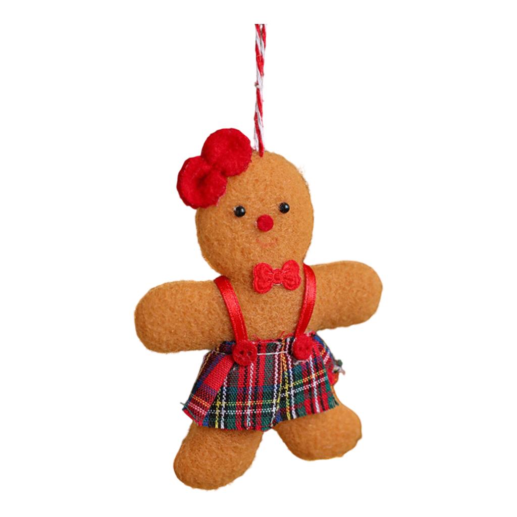 Coffee Gingerbread Doll Fabric Pendant Christmas Tree Christmas Pendant Scene Decoration Decoration
