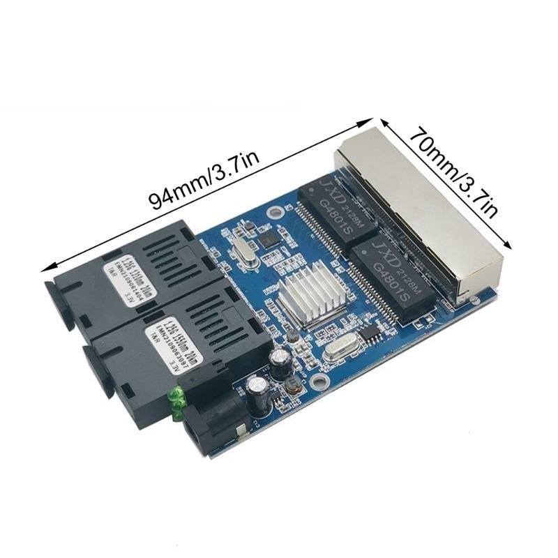 Коммутатор оптоволоконный 4 RJ45 UTP 4 RJ45 2G4E Гигабитный Оптоволоконный Медиаконвертер Ethernet Плата Передачи Данных