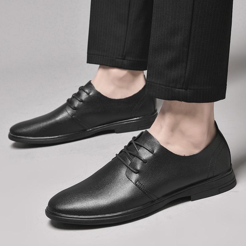 Кожаная обувь мужская летняя кожаная дышащая деловая платья мужская обувь на шнуровке универсальная повседневная обувь мужская