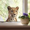 Powerful Leopard Balcony Glass Window Home Background Beautification Window Stickers