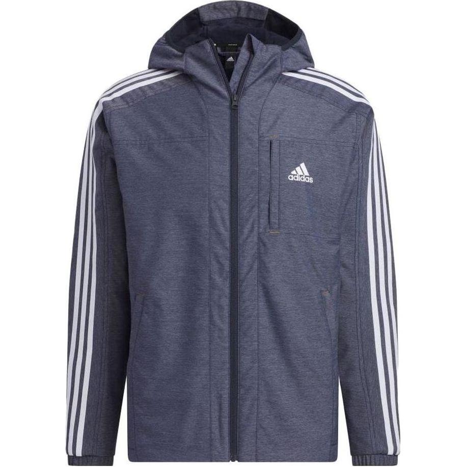 Adidas Logo Print Zip-Up Track Jacket Men Outerwear Legend-Blue IK7324