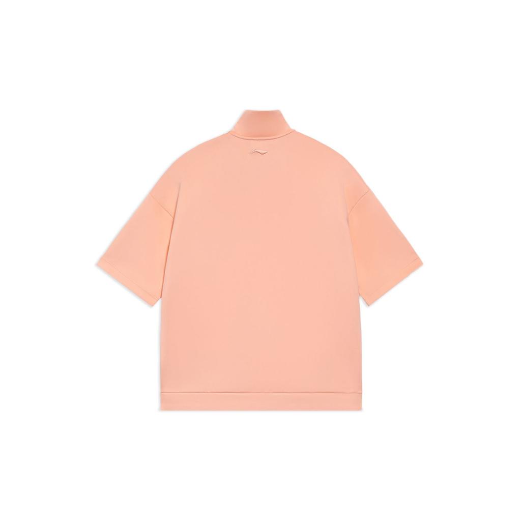 Li Ning Disney Collaboration Series Повседневный свободный свитшот с рисунком в полоску и принтом в виде животного, воротник-стойка, унисекс, свитшот, яркий-лотос-оранжевый AWDR580-8