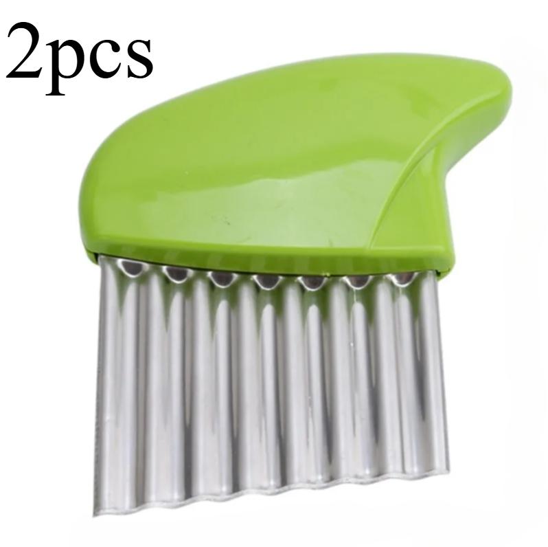 Лезвие для фигурной резки, Нож для вафельной резки картофеля, Нержавеющая сталь, Овощной нож для нарезки волнами, Слайсер для картофеля фри для моркови, лука