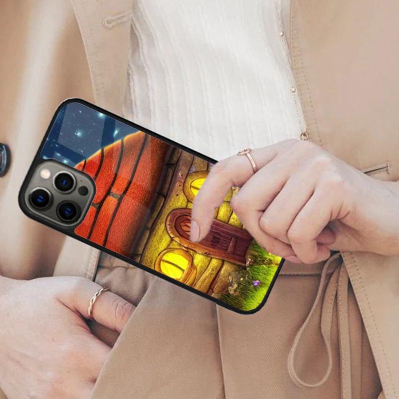 Магнитный чехол для телефона «Грибной домик» для APPLE iPhone 17 Air 16 14 13 12 Pro Max 15 Plus Беспроводная зарядка С крышкой MagSafe