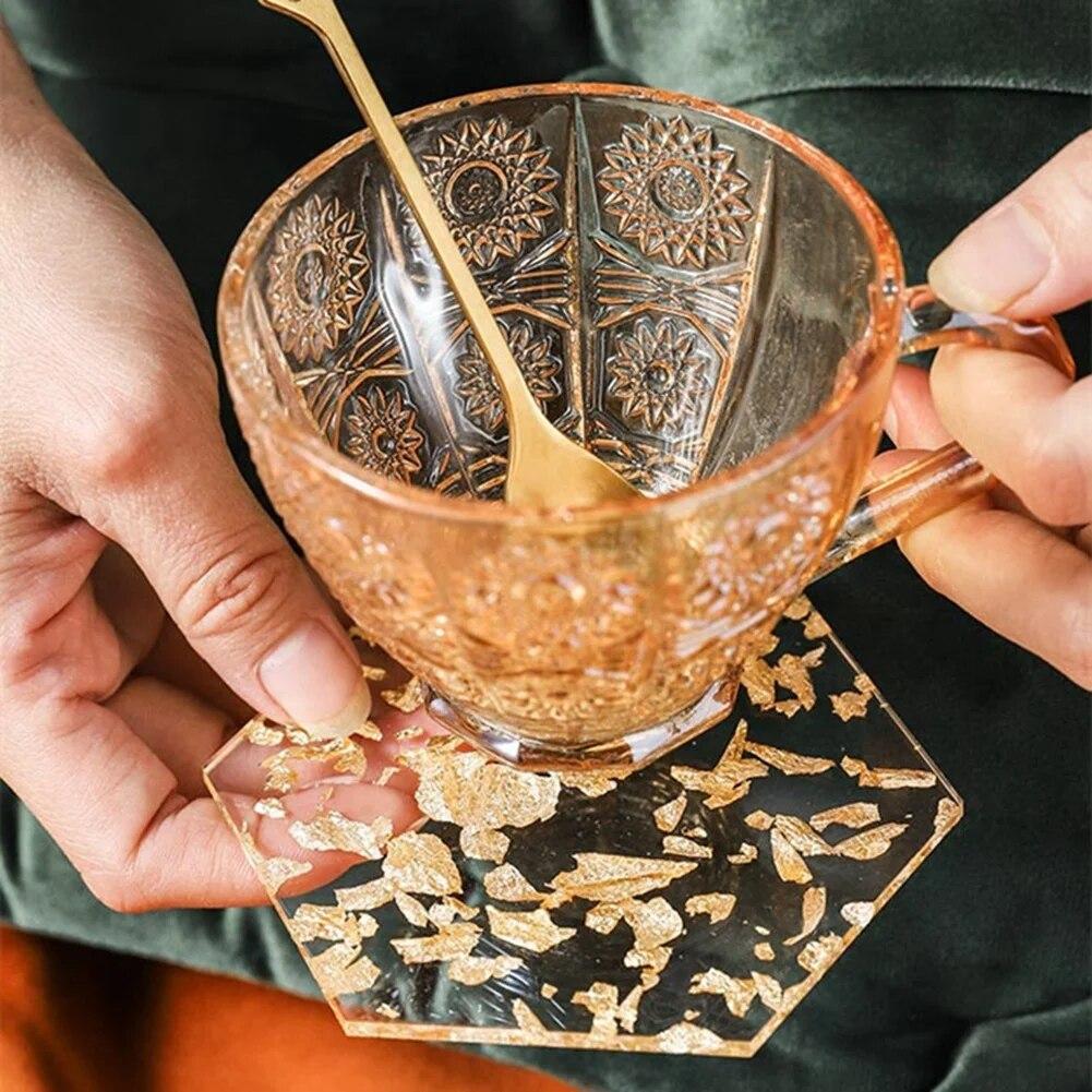 Подставки для кухни Изоляция Устойчивые к ожогам Противоскользящие Подставки из золотой фольги