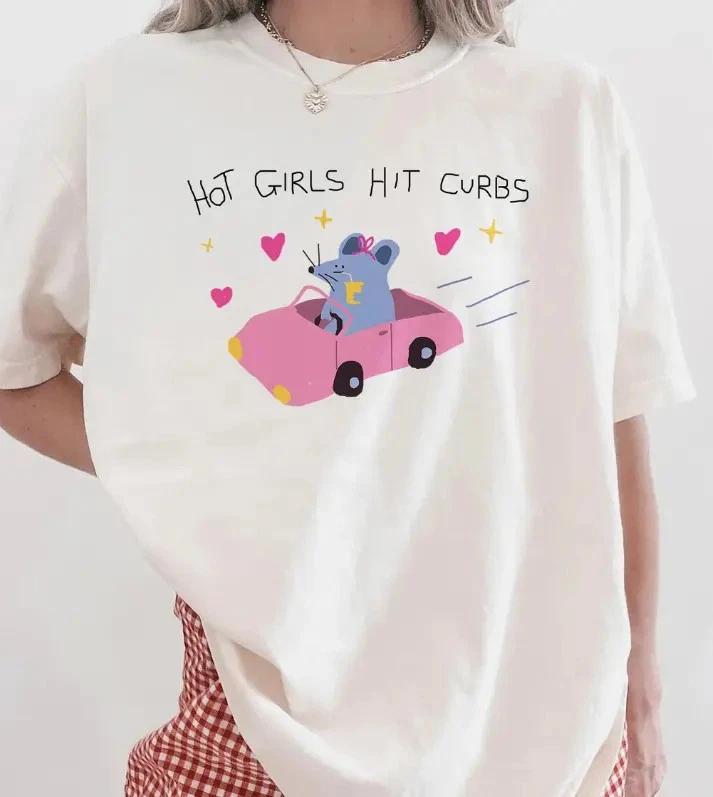 hot girls hit curbs - unisex funny t Shirt, silly t Shirt, funny graphic tee