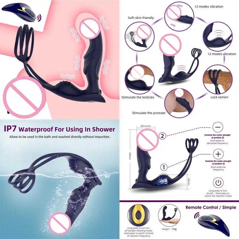 Insertion Men's Adult Be Quiet Anal Extension Handsfree Penis Enlargement Sleeve Men's Ring Women Vibrator Objects For