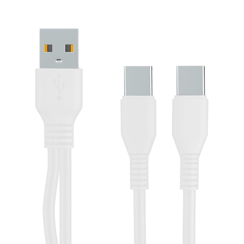2-In-1 Data Cable USB Charging Spliter Cable Multi-function Type Y Charging Fast Cable Splitter Q4S8