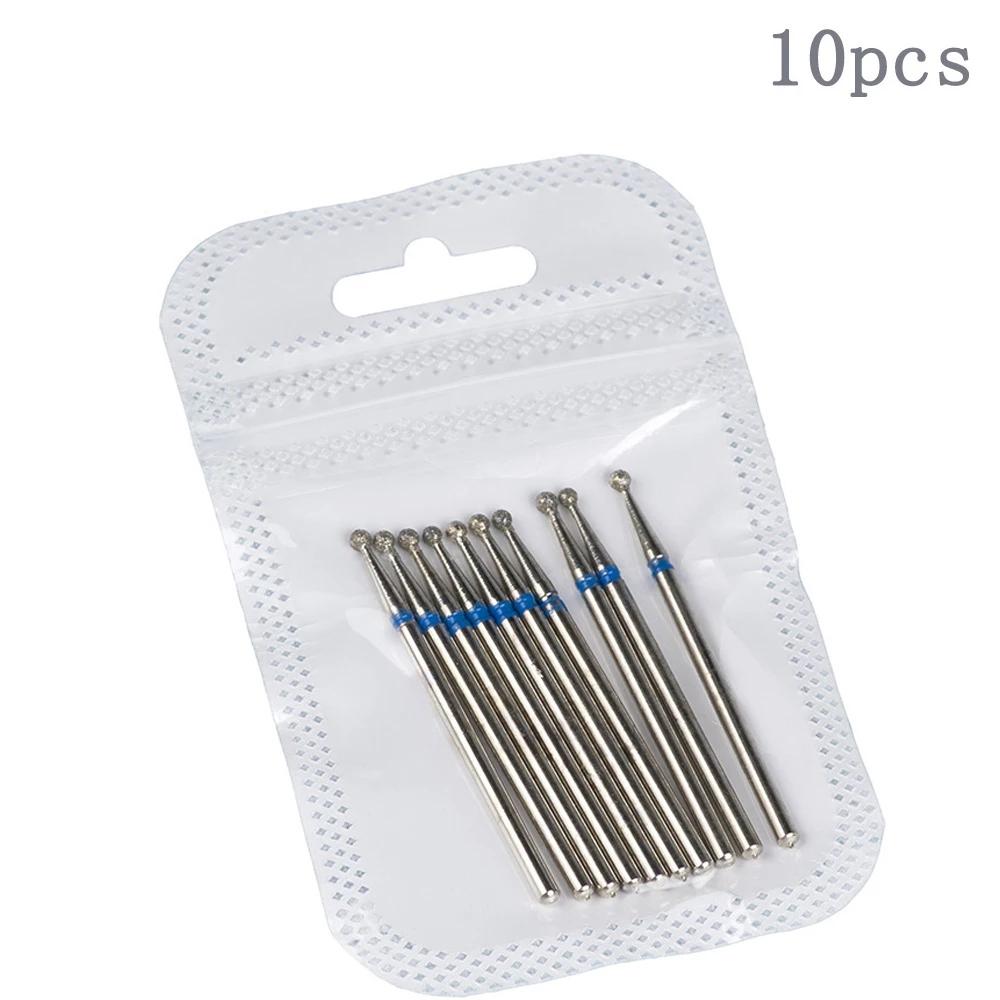 Фрезы для маникюра, 10 шт., Алмазные сверла для ногтей, станочные фрезы для снятия гель-лака, пилка для ногтей, буфер для педикюра