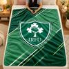 Flannel BlanketIreland Rugby Warm Soft Throw Blanket for Indoor Sofa Bed Living Room Use
