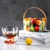 Portable Ice Bucket Clear Drinks Cooling Container Ice Cube Container Fruit Storage Basket  Home